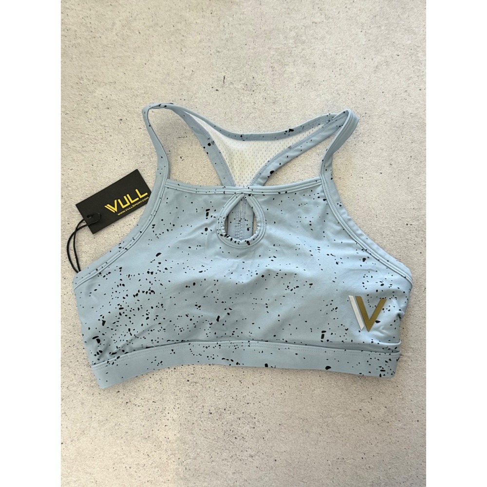 Vull Sport Womens Blue‎ Speckle High Neck Racerback Sports Bra Medium NWT